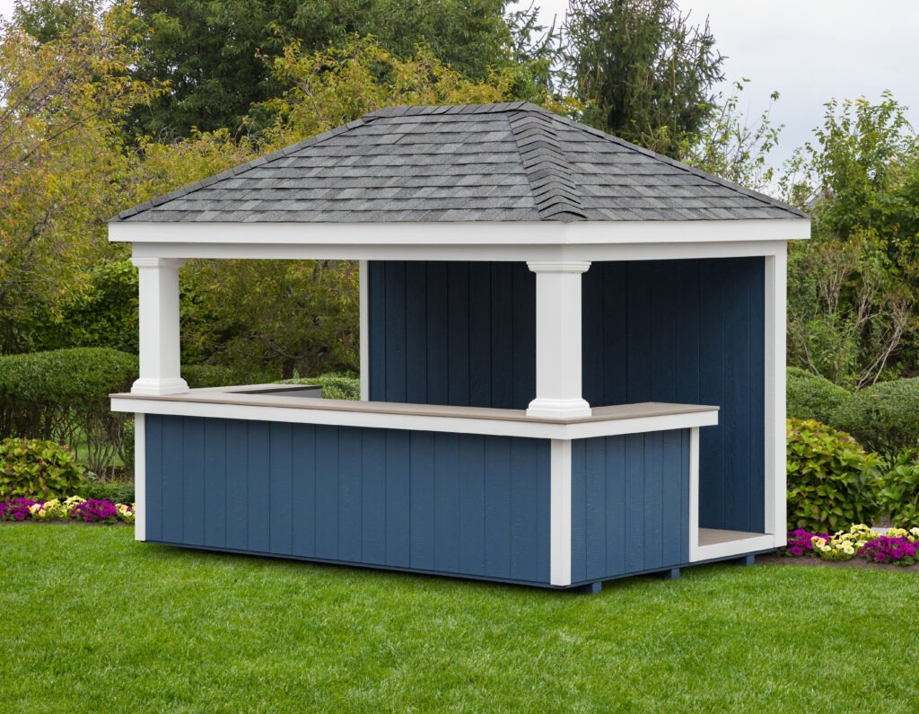 blue breakaway poolside structure