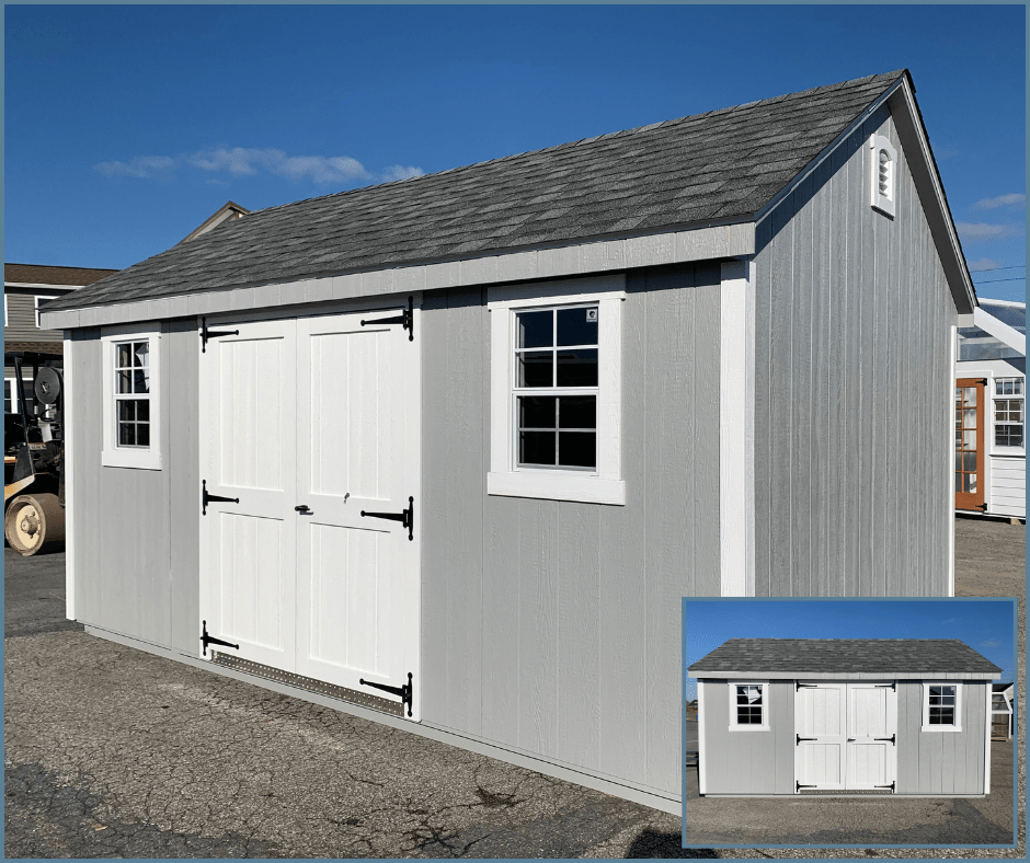 8x12 deluxe backyard shed white double doors wholesale available now